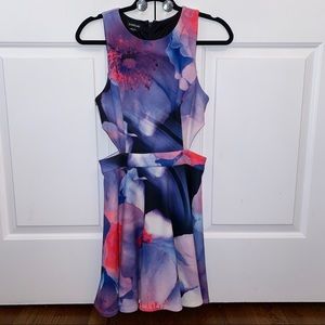 Bebe Floral Cutout Align Dress